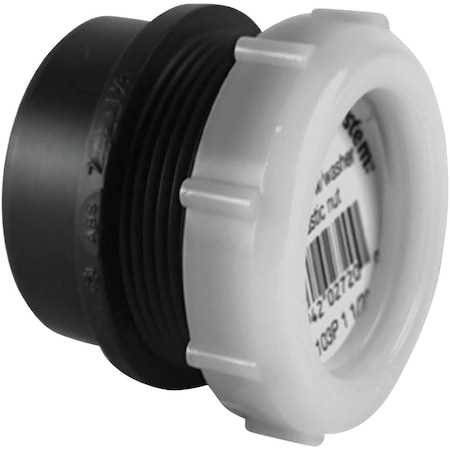 Charlotte Pipe And Foundry 1-1/2 In. x 1-1/2 In. SPG x Tubular Black ABS Waste Adapter ABS 00103P 0800HA